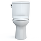 TOTO MS454124CUFG#01 Drake II 1G Two-Piece Elongated 1.0 GPF Universal Height Toilet with CEFIONTECT and SS124 SoftClose Seat , Cotton White