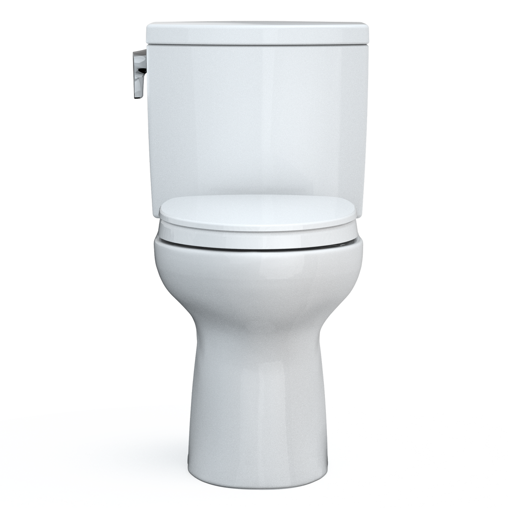 TOTO MS454124CUFG#01 Drake Ii 1G Two-Piece Elongated 1.0 Gpf Universal Height Toilet With Cefiontect And Ss124 Softclose Seat - Cotton White
