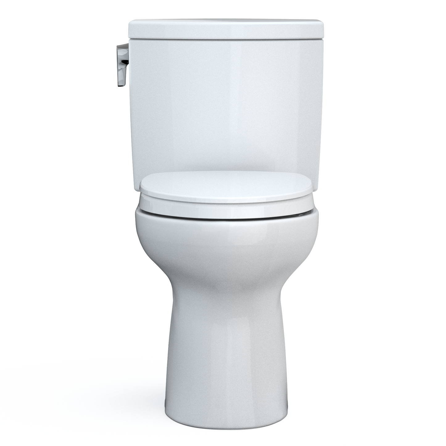 TOTO MS454124CUFG#01 Drake Ii 1G Two-Piece Elongated 1.0 Gpf Universal Height Toilet With Cefiontect And Ss124 Softclose Seat - Cotton White