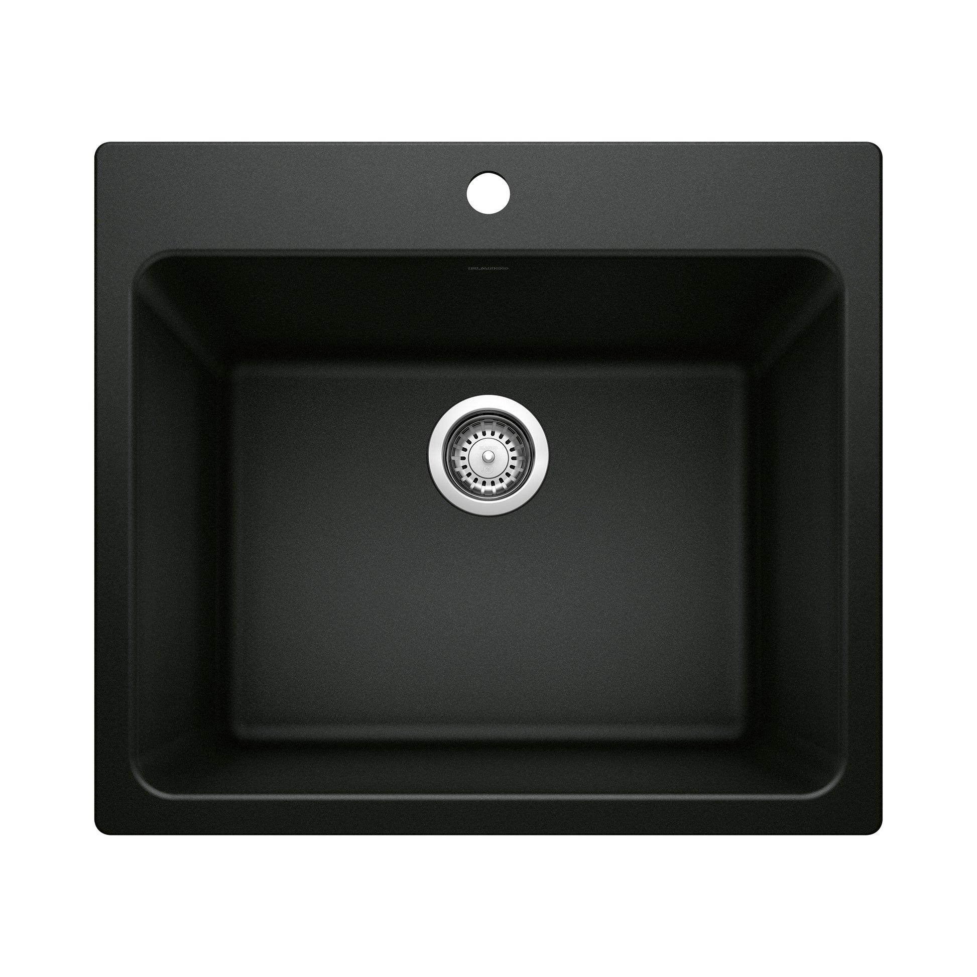 BLANCO 442924 Liven Liven SILGRANIT 25" Single Bowl Dual Mount Laundry Sink - Coal Black in Coal Black