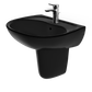 TOTO LHT241#51 Supreme Oval Wall-Mount Bathroom Sink and Shroud for Single Hole Faucets , Ebony