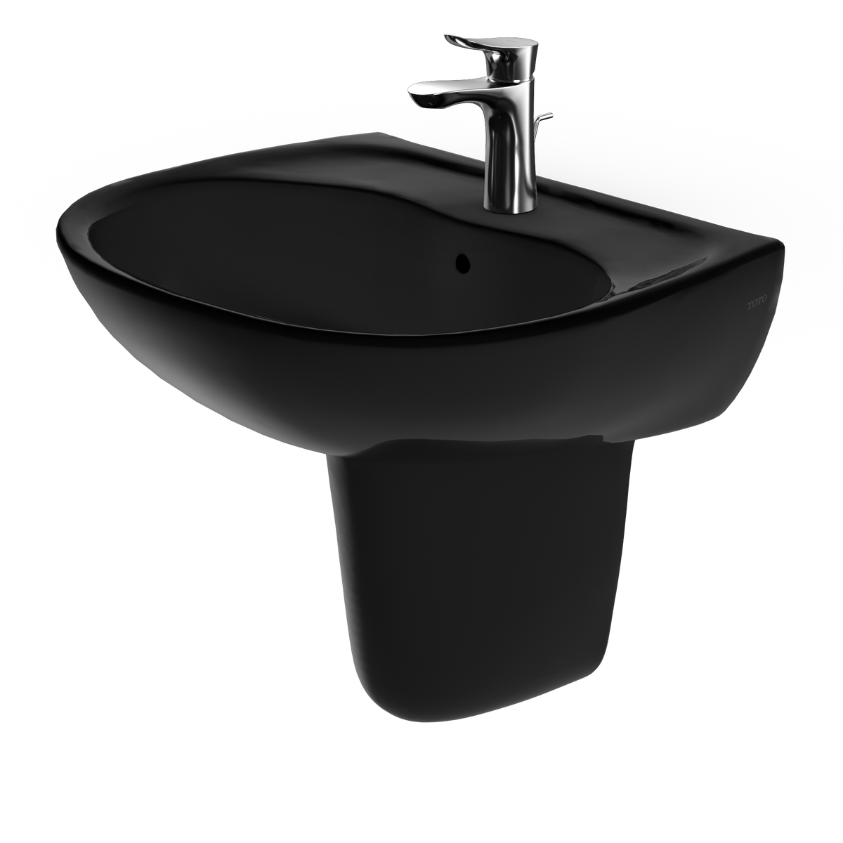 TOTO LHT241#51 Supreme Oval Wall-Mount Bathroom Sink And Shroud For Single Hole Faucets - Ebony