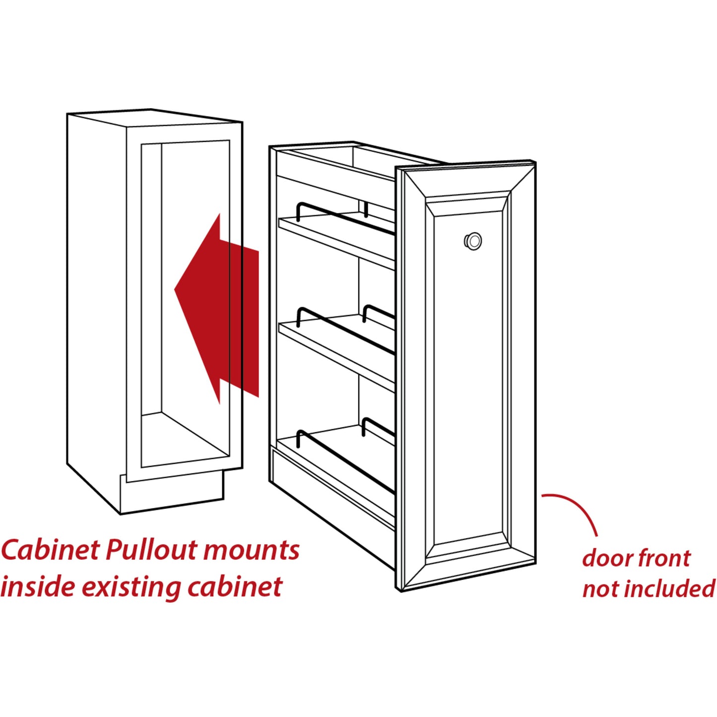 HARDWARE RESOURCES WPO2-328SC 8" Wide 32" Tall "No Wiggle" Soft-close Wall Pullout - UV Coated