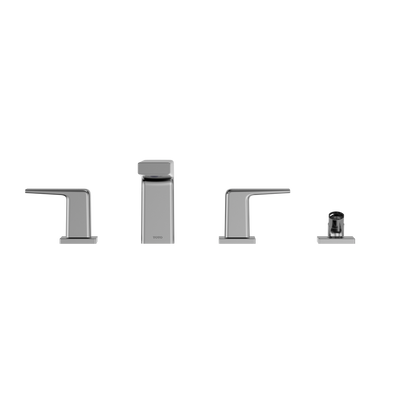 TOTO TBG10202U#CP Gb Two-Handle Deck-Mount Roman Tub Filler Trim With Handshower - Polished Chrome