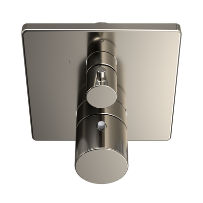 TOTO TBV02404U#PN Square Thermostatic Mixing Valve With Two-Way Diverter Shower Trim - Polished Nickel