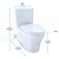 TOTO MS446124CEMFGN#11 Aquia IV Two-Piece Elongated Dual Flush 1.28 and 0.9 GPF Universal Height Toilet with CEFIONTECT , Colonial White