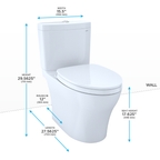 TOTO MS446124CEMFN#51 Aquia Iv Two-Piece Elongated Dual Flush 1.28 And 0.9 Gpf Universal Height Toilet - Ebony
