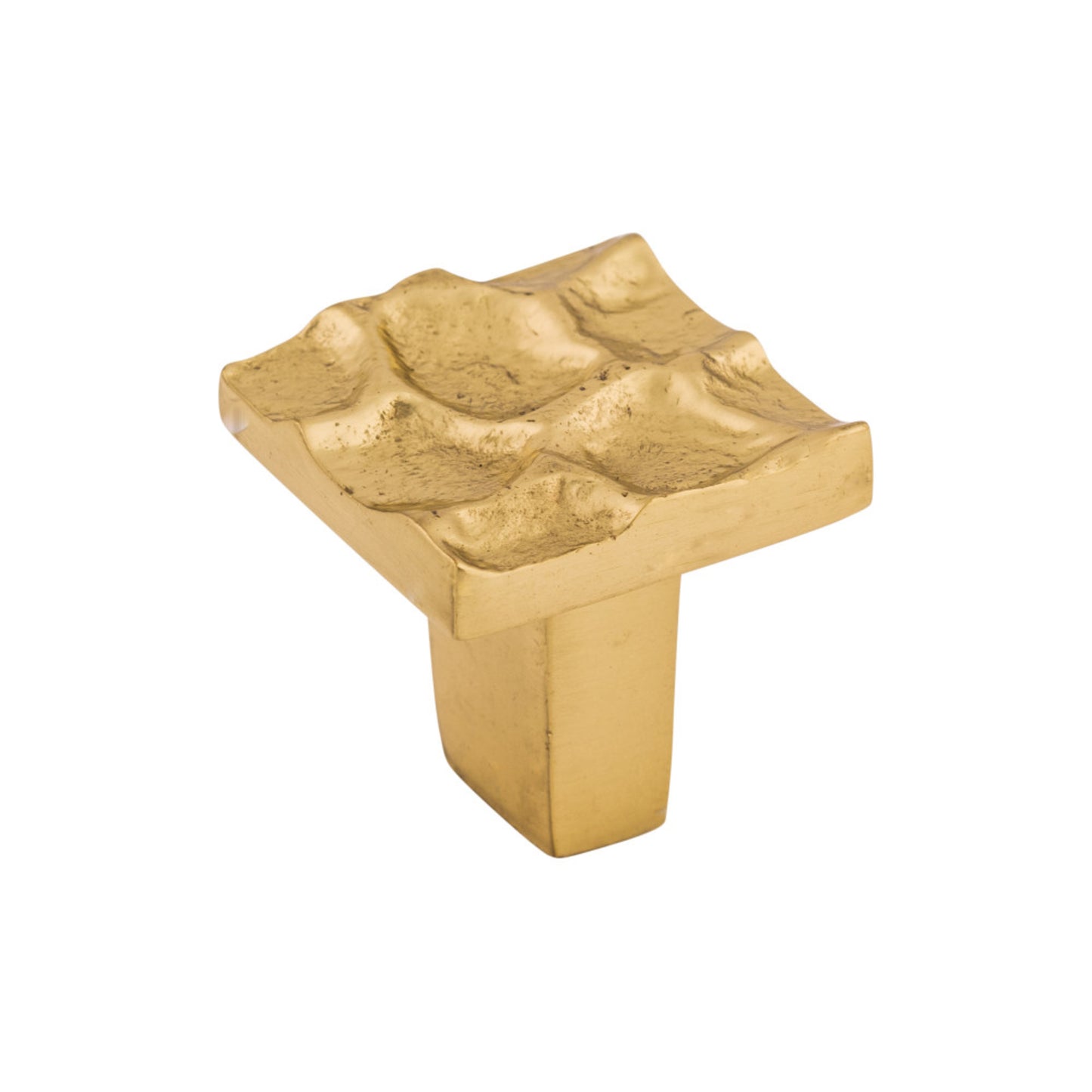 TOP KNOBS TK300BR Cobblestone 1 1/8" Length Square Knob - Polished Brass