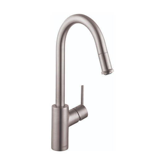 HANSGROHE 14872801 Talis S² HighArc Kitchen Faucet, 1-Spray Pull-Down, 1.75 GPM - Stainless Steel Optic