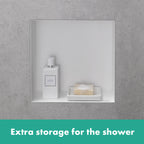 HANSGROHE 56073800 XtraStoris Minimalistic Wall Niche with Open Frame 12"x 12"x 4" - Brushed Stainless Steel