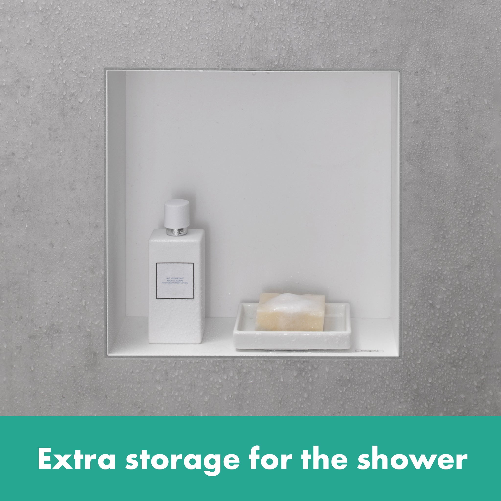 HANSGROHE 56073800 XtraStoris Minimalistic Wall Niche with Open Frame 12"x 12"x 4" - Brushed Stainless Steel