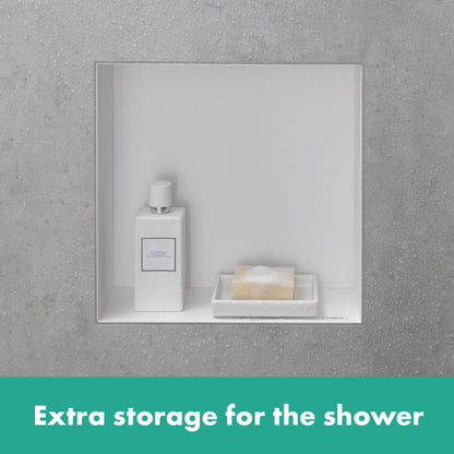 HANSGROHE 56073700 XtraStoris Minimalistic Wall Niche with Open Frame 12"x 12"x 4" - Matte White