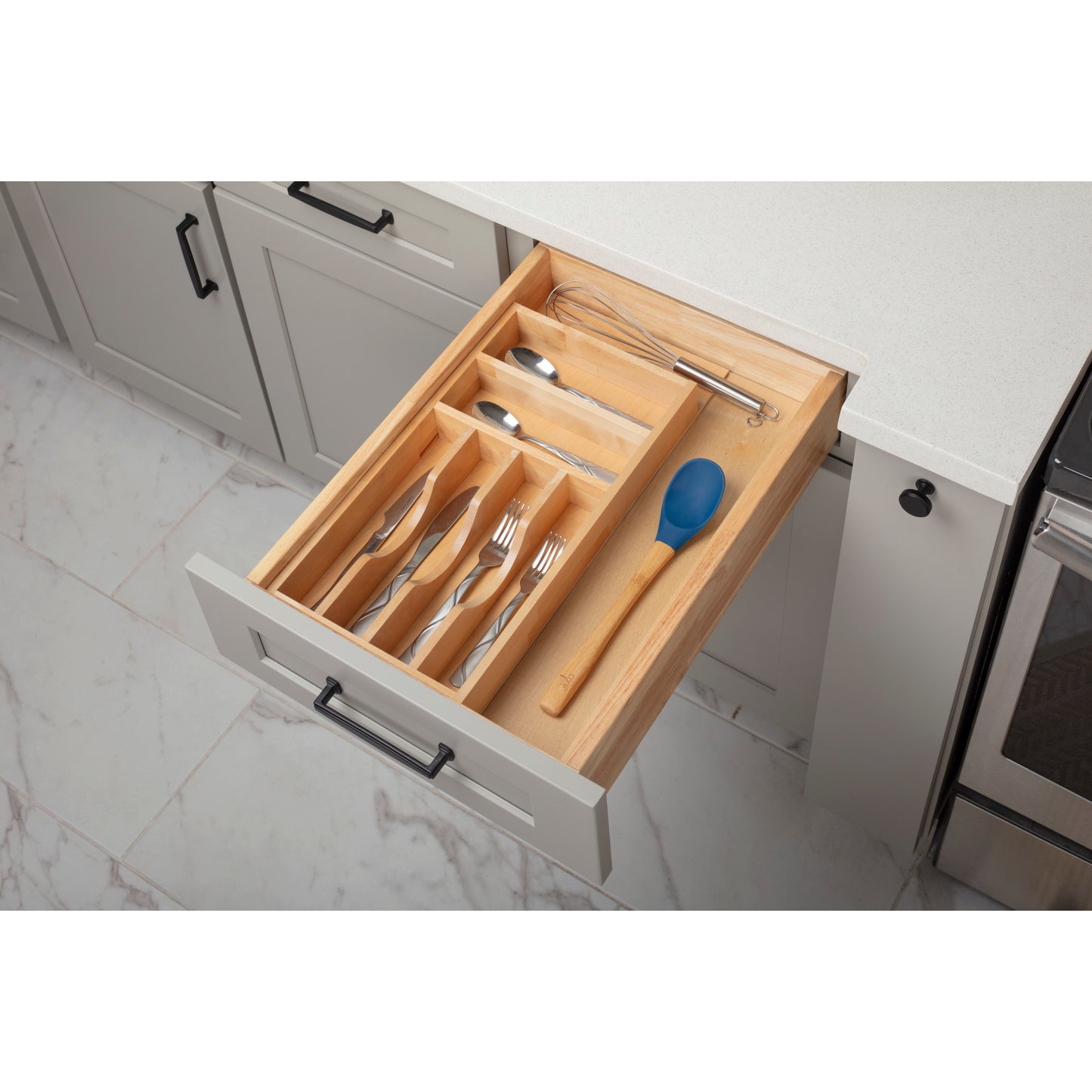 HARDWARE RESOURCES CO15A 9"- 14" Adjustable SLIMLINE™ Cutlery Drawer Insert - UV Coated