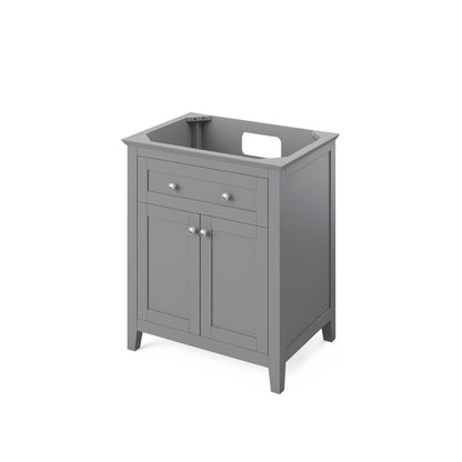 JEFFREY ALEXANDER VKITCHA30GRBGR 30" Grey Chatham Vanity, Black Granite Vanity Top, undermount rectangle bowl - Grey