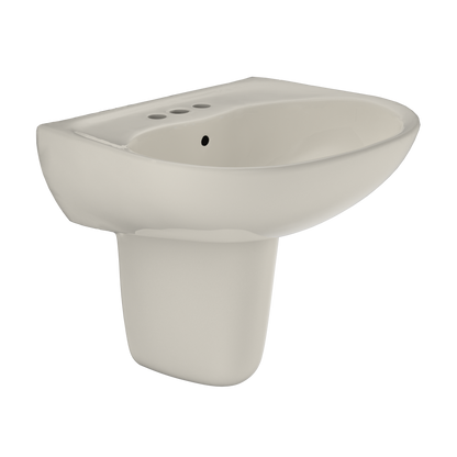 TOTO LHT241.4G#12 Supreme Oval Wall-Mount Bathroom Sink With Cefiontect And Shroud For 4 Inch Center Faucets - Sedona Beige