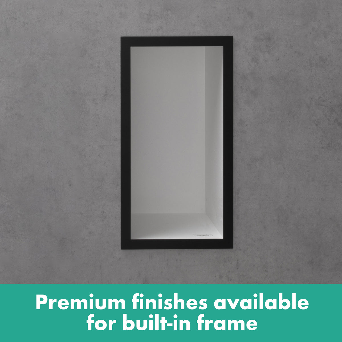 HANSGROHE 56096990 XtraStoris Individual Wall Niche Matte White with Design Frame 12"x 6"x 4" - Polished Gold Optic