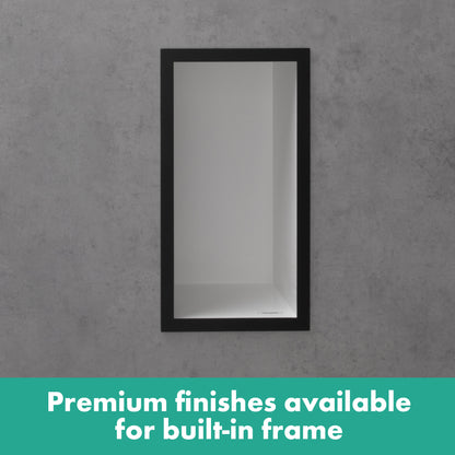 HANSGROHE 56096340 XtraStoris Individual Wall Niche Matte White with Design Frame 12"x 6"x 4" - Brushed Black Chrome