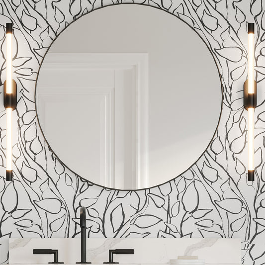 JEFFREY ALEXANDER VMIR-METC-30SN 30" x 1" Satin Nickel Circular Metal Frame mirror - Satin Nickel