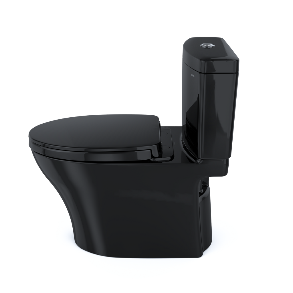 TOTO MS446124CEMFN#51 Aquia Iv Two-Piece Elongated Dual Flush 1.28 And 0.9 Gpf Universal Height Toilet - Ebony