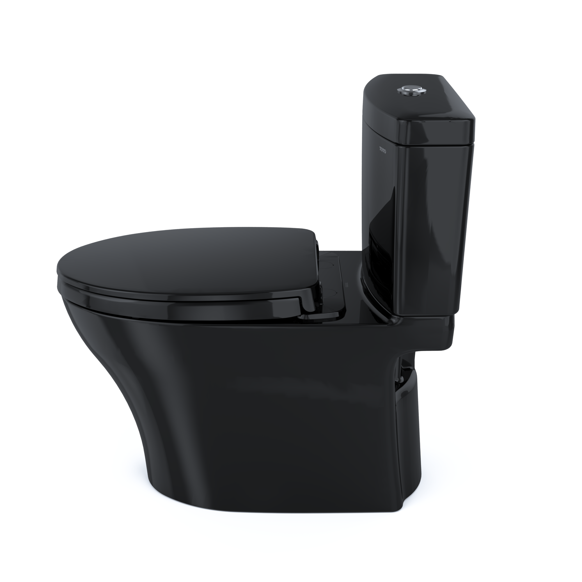 TOTO MS446124CEMFN#51 Aquia Iv Two-Piece Elongated Dual Flush 1.28 And 0.9 Gpf Universal Height Toilet - Ebony