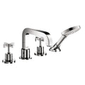 AXOR 39461001 Citterio 4-Hole Roman Tub Set Trim with Cross Handles and 1.75 GPM Handshower - Chrome