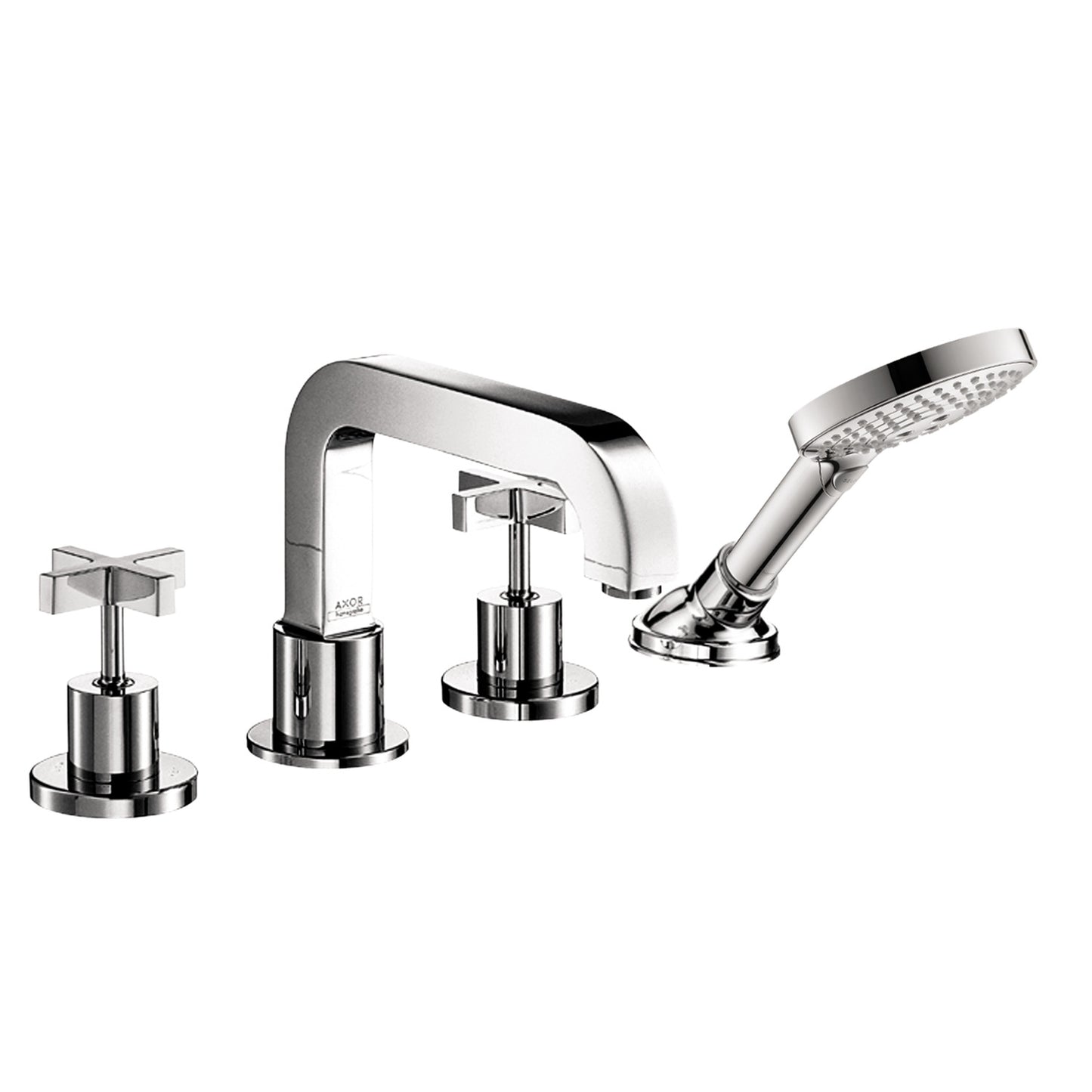 AXOR 39461001 Citterio 4-Hole Roman Tub Set Trim with Cross Handles and 1.75 GPM Handshower - Chrome