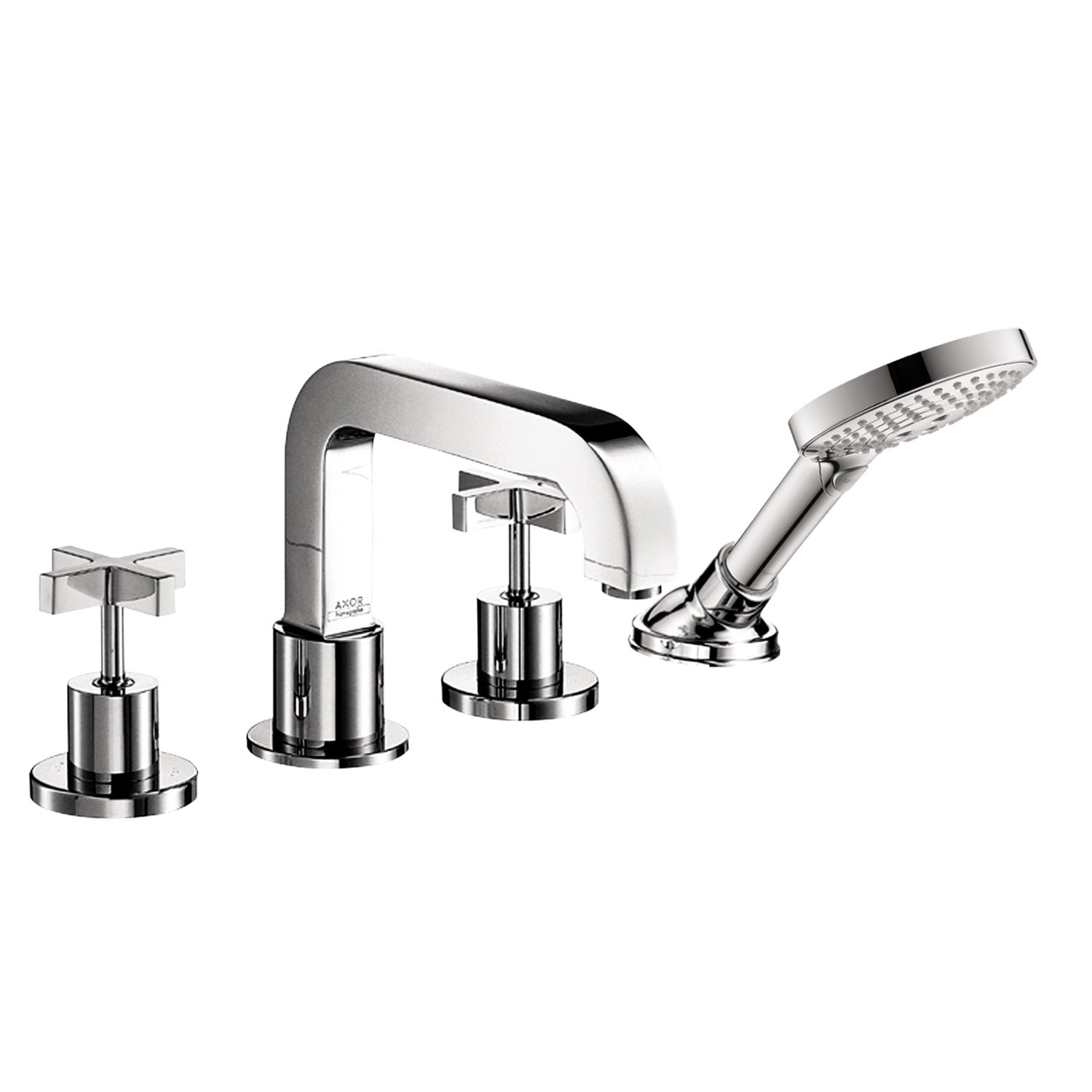 AXOR 39461001 Citterio 4-Hole Roman Tub Set Trim with Cross Handles and 1.75 GPM Handshower - Chrome