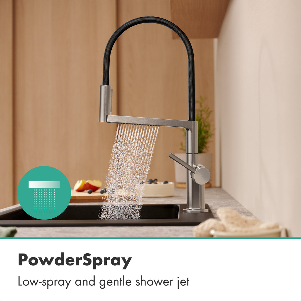 HANSGROHE 72861801 Talis N Semi-Pro PowderSpray Kitchen Faucet 1.75 GPM - Stainless Steel Optic