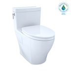 TOTO MS626124CEFG#12 Aimes Washlet+ One-Piece Elongated 1.28 Gpf Universal Height Skirted Toilet With Cefiontect - Sedona Beige