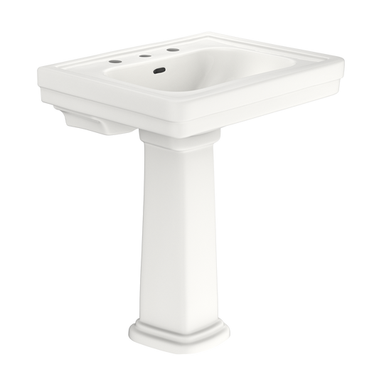 TOTO LPT530.8N#11 Promenade 27-1/2" X 22-1/4" Rectangular Pedestal Bathroom Sink For 8 Inch Center Faucets - Colonial White