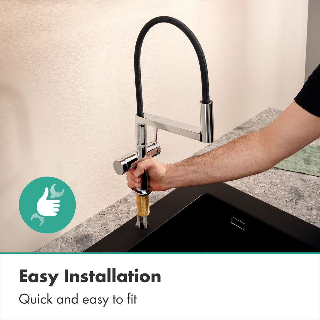 HANSGROHE 72861831 Talis N Semi-Pro PowderSpray Kitchen Faucet 1.75 GPM - Polished Nickel