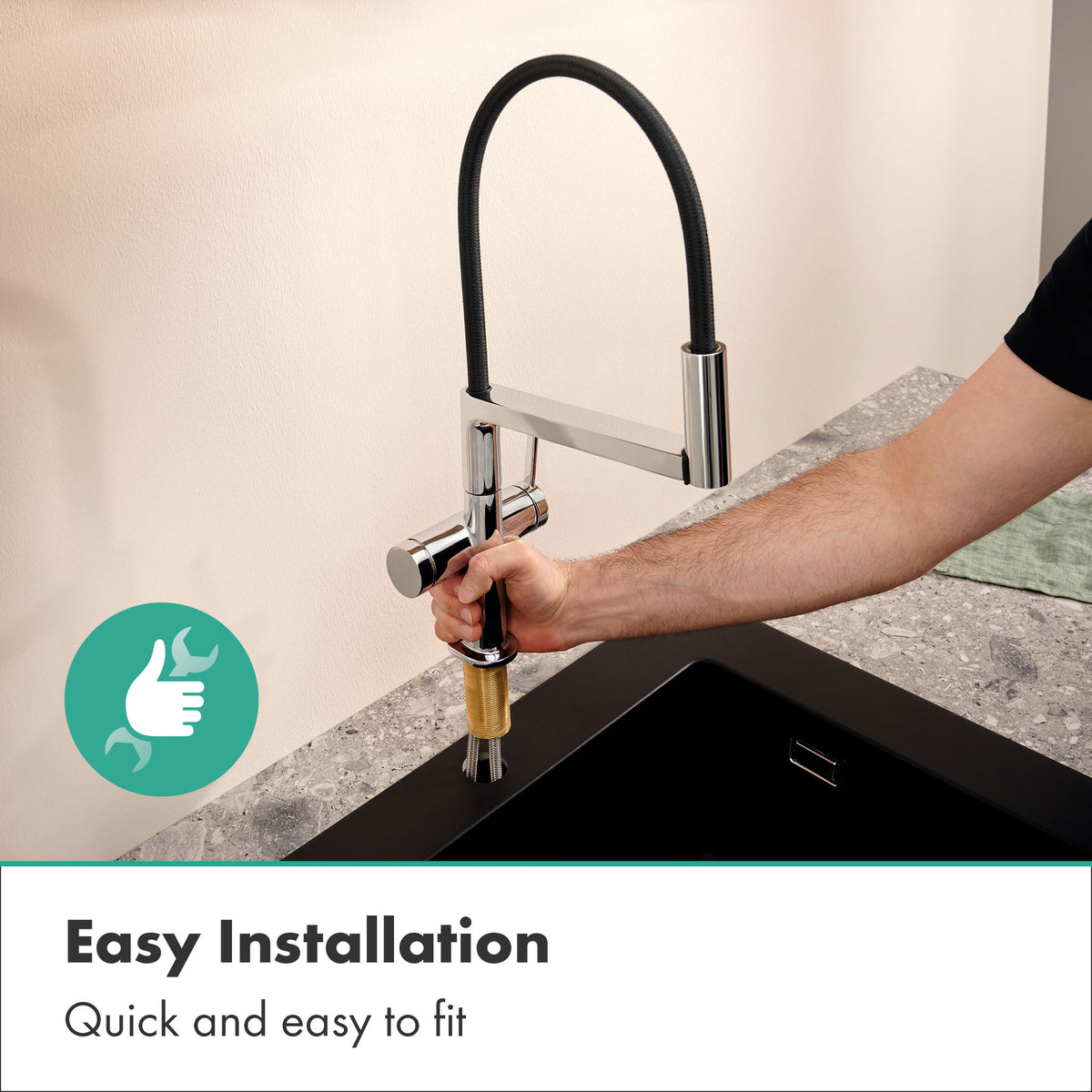 HANSGROHE 72861831 Talis N Semi-Pro PowderSpray Kitchen Faucet 1.75 GPM - Polished Nickel