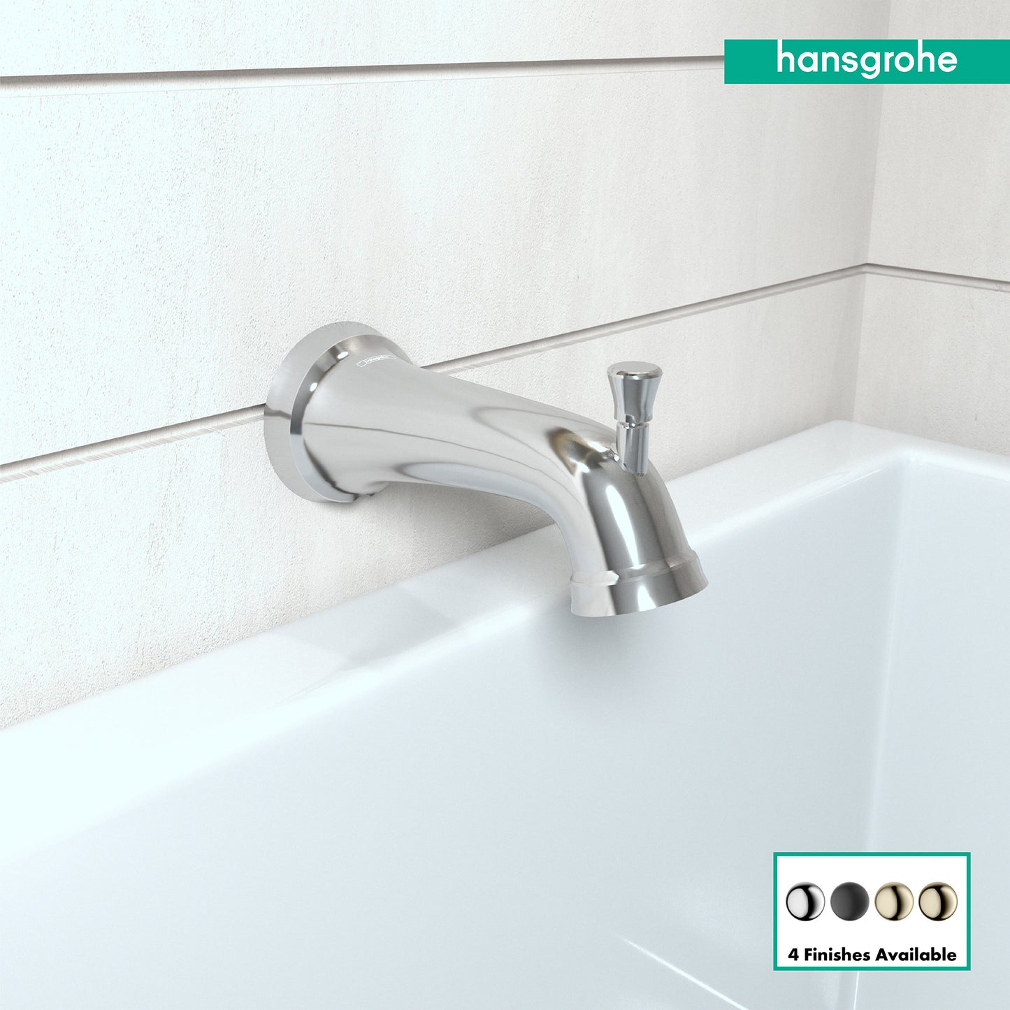 HANSGROHE 04775000 Chrome Joleena Transitional Tub Spout