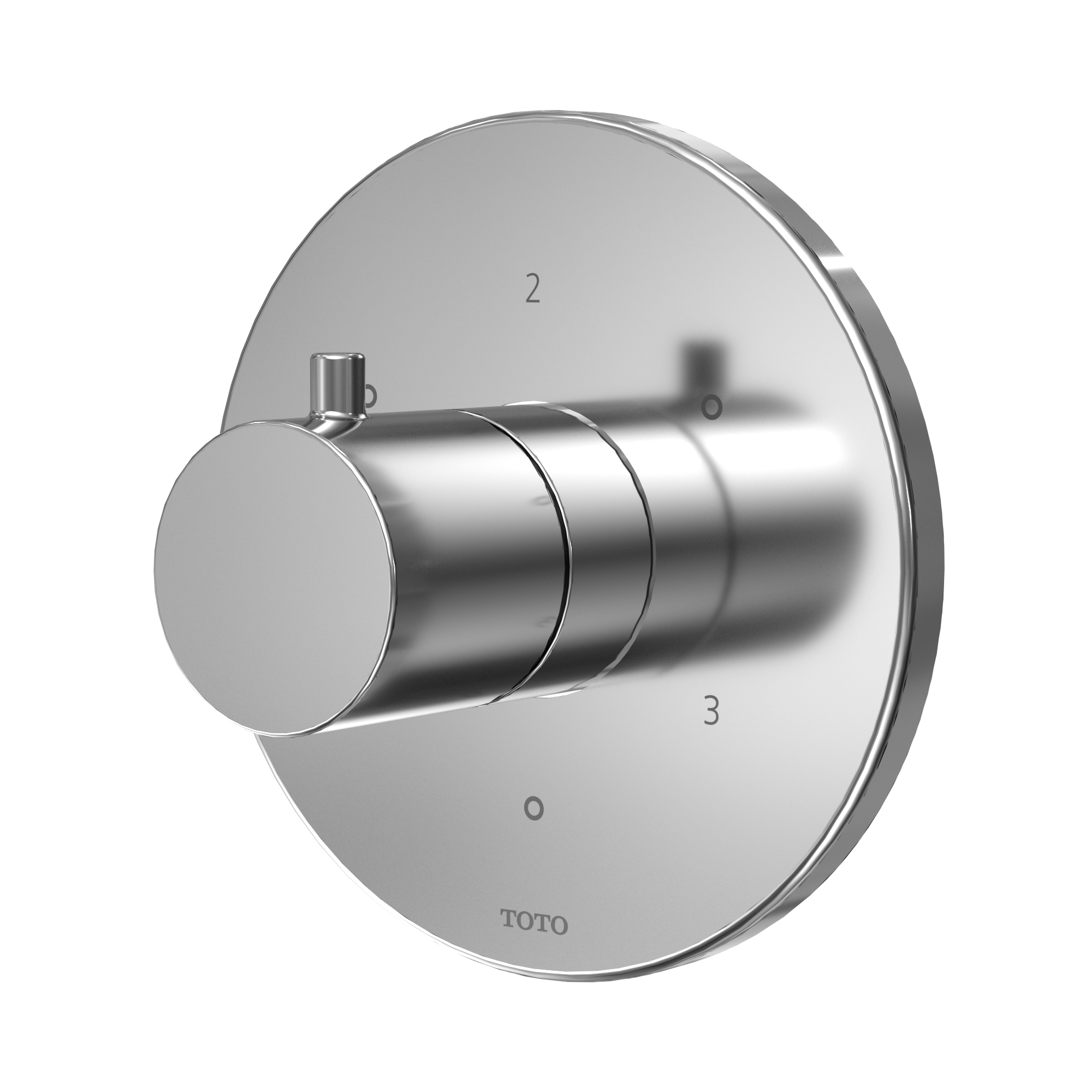 TOTO TBV01102U#CP Round Three-Way Diverter Trim With Off - Polished Chrome