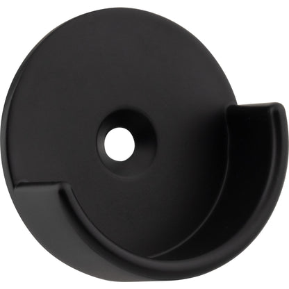 HARDWARE RESOURCES M7340-MB Matte Black Open Knock-In Mounting Bracket for 1-5/16" Round Closet Rods - Matte Black