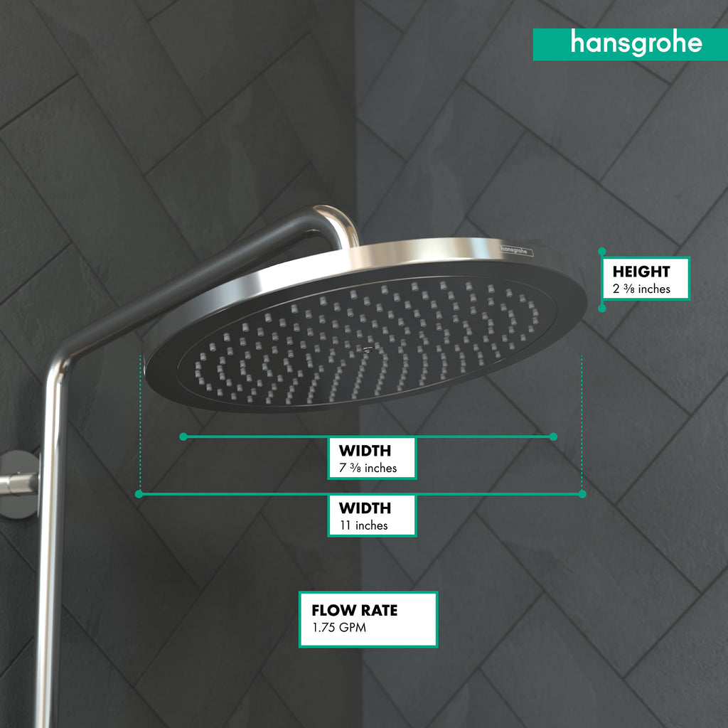 HANSGROHE 26217001 Croma Showerhead 280 1-Jet, 1.75 GPM - Chrome