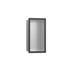 HANSGROHE 56094340 XtraStoris Individual Wall Niche Brushed Stainless Steel with Design Frame 12"x 6"x 4" - Brushed Black Chrome