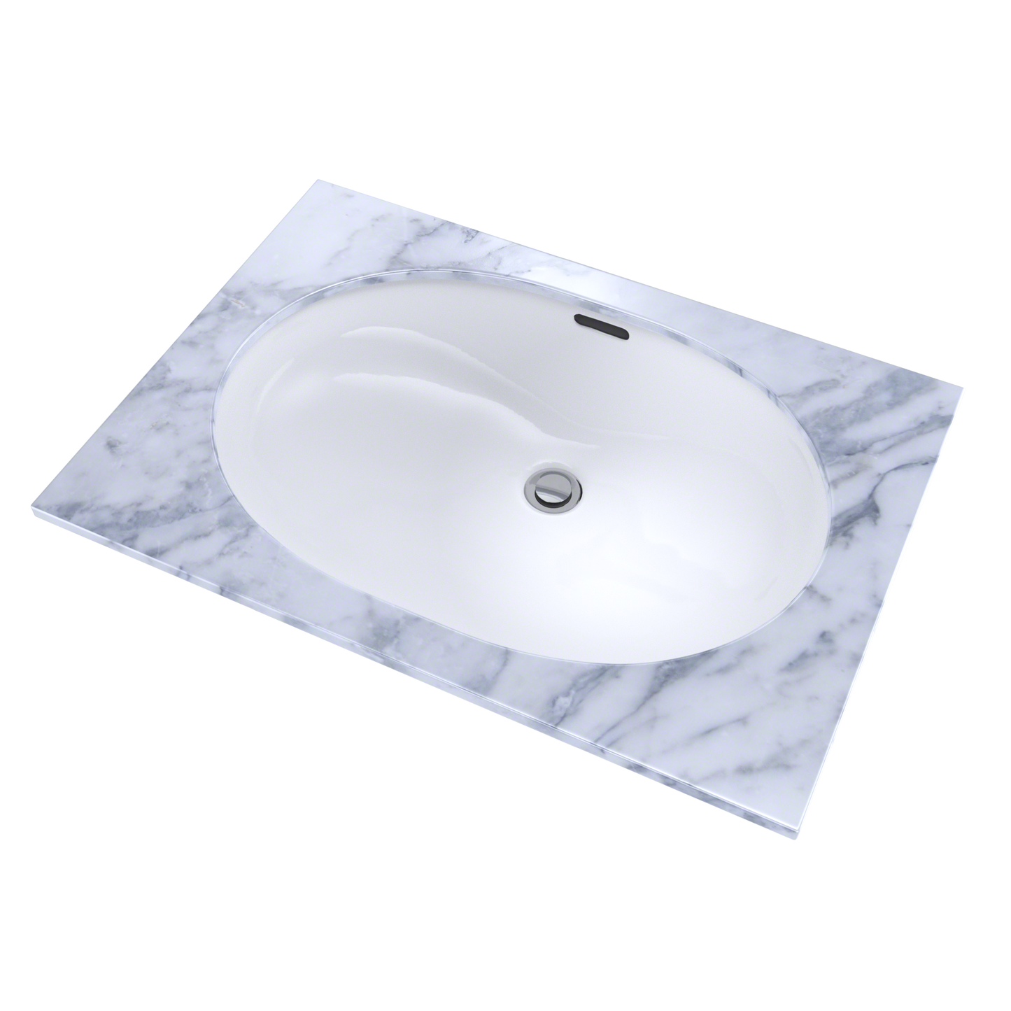 TOTO LT546G#01 Oval 19-11/16" x 13-3/4" Undermount Bathroom Sink with CEFIONTECT , Cotton White