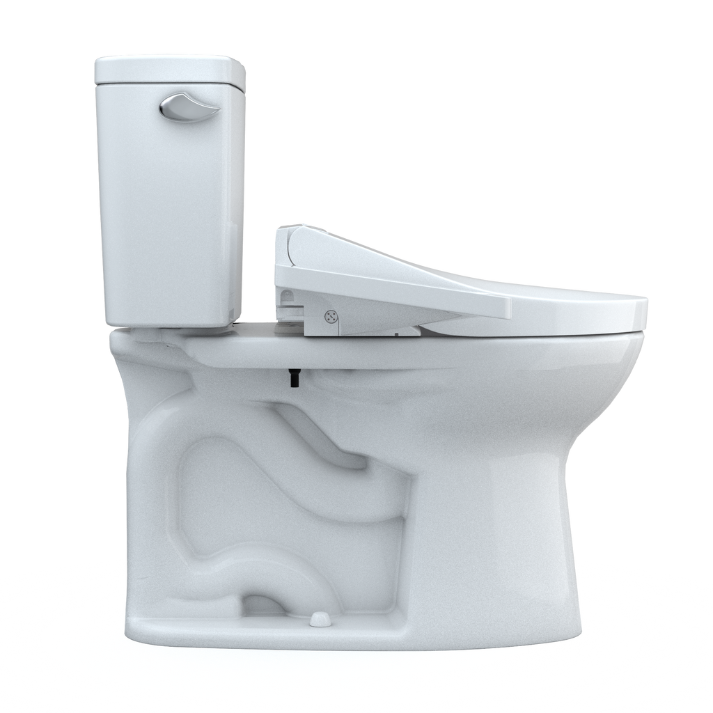 TOTO MW7763074CSFG.10#01 Drake Washlet+ Two-Piece Elongated 1.6 Gpf Universal Height Tornado Flush Toilet With C2 Bidet Seat - Cotton White