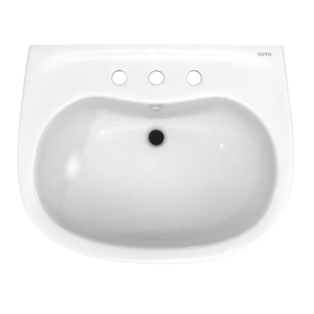 TOTO LPT242.8G#01 Prominence Oval Basin Pedestal Bathroom Sink With Cefiontect For 8 Inch Center Faucets - Cotton White