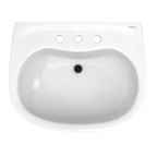 TOTO LPT242.8G#01 Prominence Oval Basin Pedestal Bathroom Sink With Cefiontect For 8 Inch Center Faucets - Cotton White