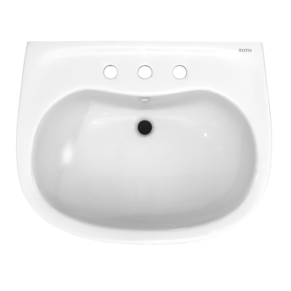 TOTO LPT242.8G#01 Prominence Oval Basin Pedestal Bathroom Sink With Cefiontect For 8 Inch Center Faucets - Cotton White