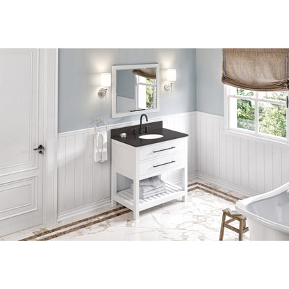 JEFFREY ALEXANDER VN2WAV-36-WH-NT 36" White Wavecrest Vanity - White