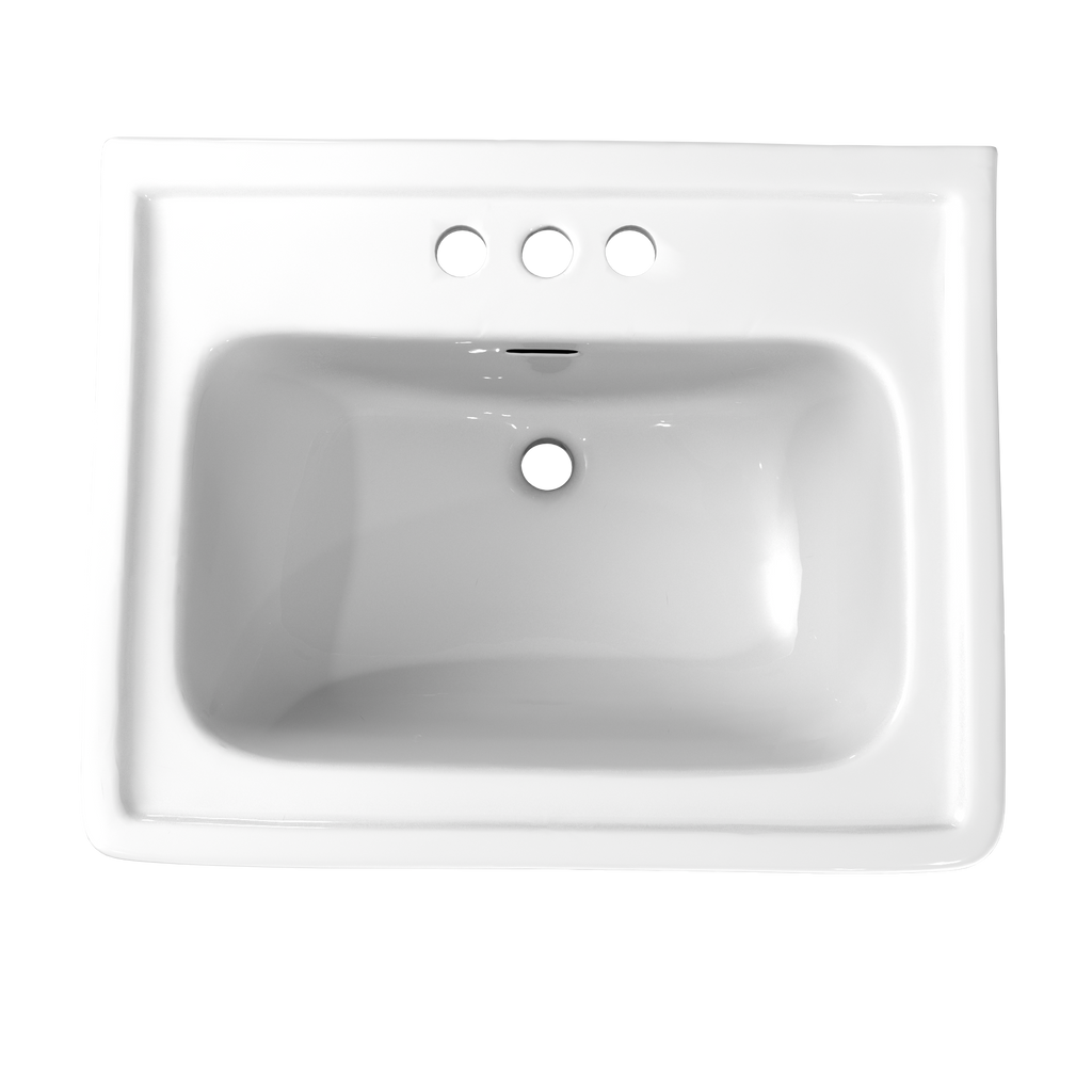 TOTO LPT532.4N#01 Promenade 24" X 19-1/4" Rectangular Pedestal Bathroom Sink For 4 Inch Center Faucets - Cotton White