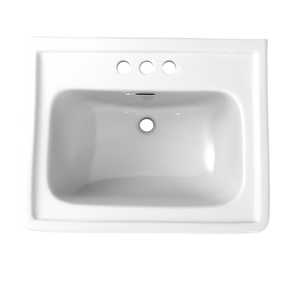 TOTO LPT532.4N#01 Promenade 24" X 19-1/4" Rectangular Pedestal Bathroom Sink For 4 Inch Center Faucets - Cotton White