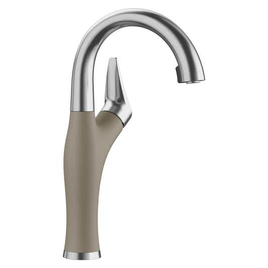 BLANCO 526385 Artona Artona Pull-Down Dual-Spray Bar Faucet - PVD Steel/Truffle in Pvd Steel/Truffle