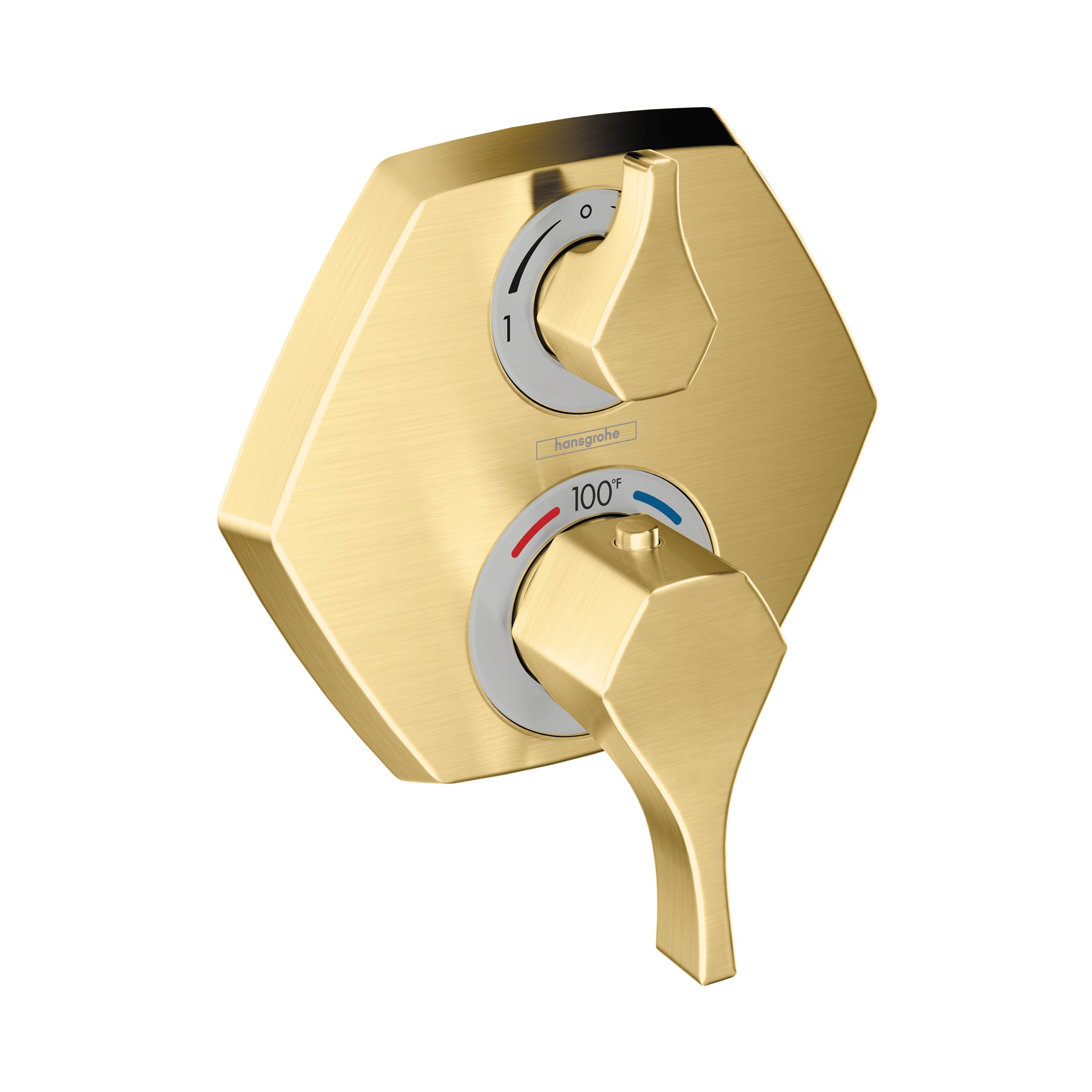 HANSGROHE 04821250 Locarno Thermostatic Trim with Volume Control - Brushed Gold Optic
