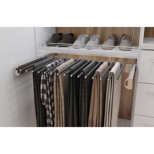 HARDWARE RESOURCES PPR-1814-SN Satin Nickel 18" Wide Pant Rack - Satin Nickel