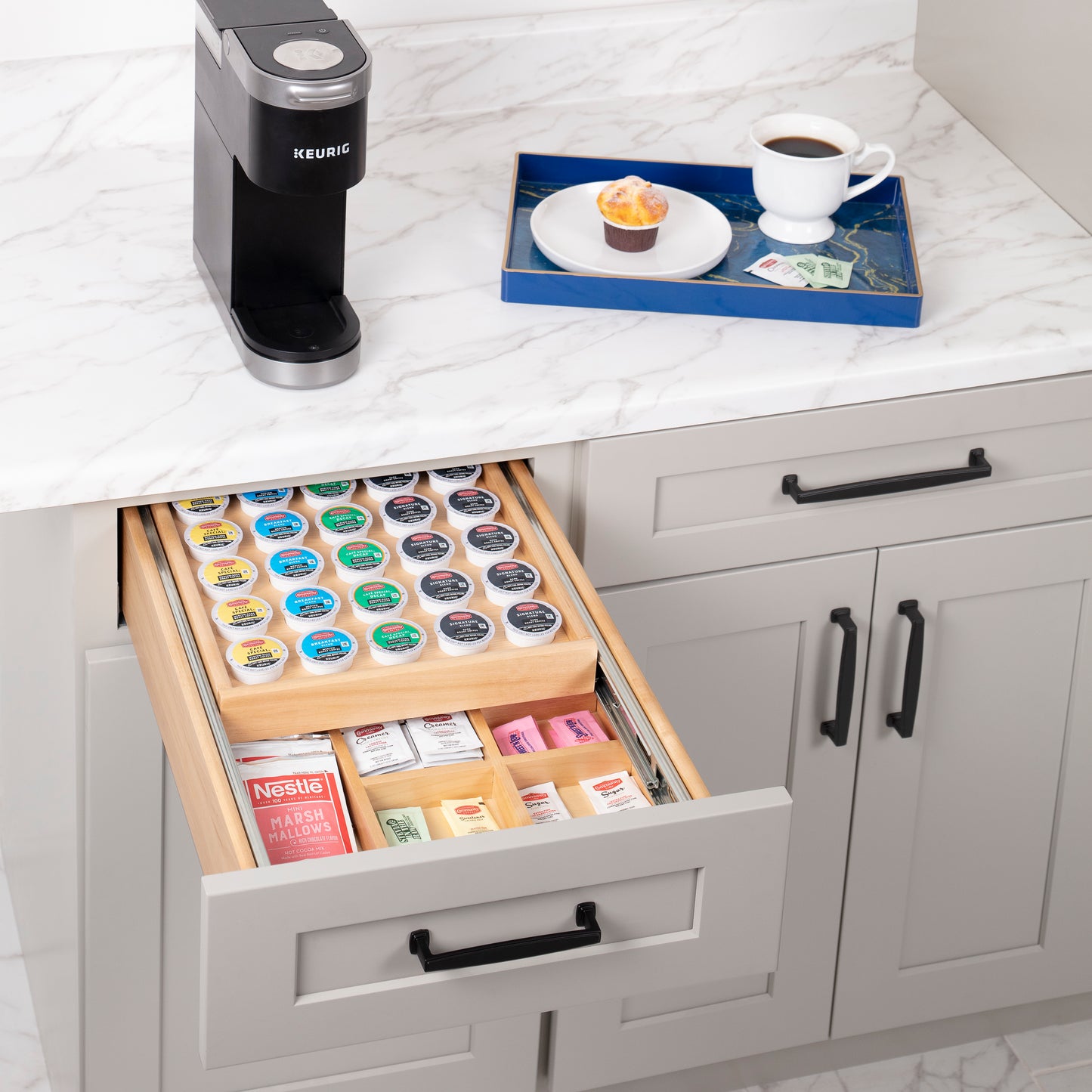 HARDWARE RESOURCES KNCD15 15" Double Coffee Drawer - UV Coated