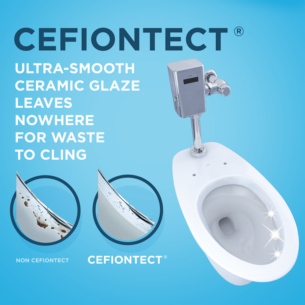 TOTO CT728CUVG#01 Tornado Flush Commercial Flushometer Wall-Mounted Toilet With Cefiontect - Cotton White